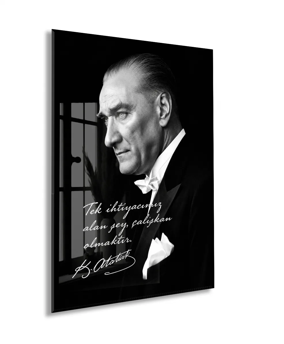 Mustafa Kemal Atatürk | Modern Cam Tablo-PeonyAtanew003 — görsel 1