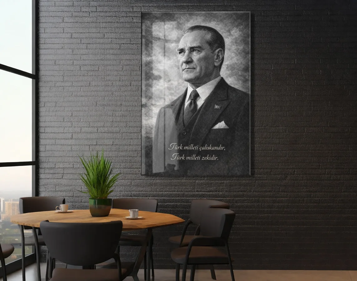 Mustafa Kemal Atatürk Cam Tablo- PeonyAta009 — görsel 5