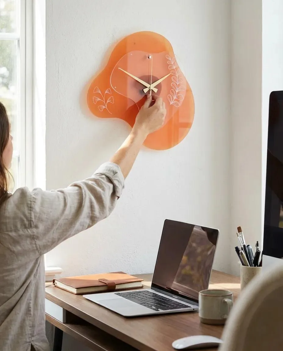 Solea | Pleksi Duvar Saati 40 cm | 2 Katmanlı UV Baskılı Modern Dekoratif Saat — görsel 2