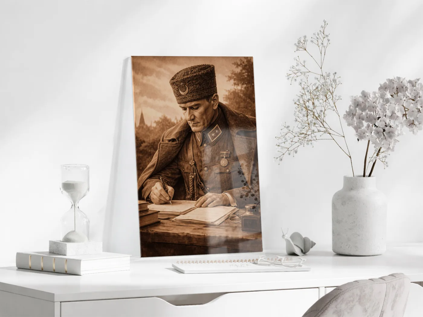 Mustafa Kemal Atatürk Cam Tablo - PeonyAta030 — görsel 3