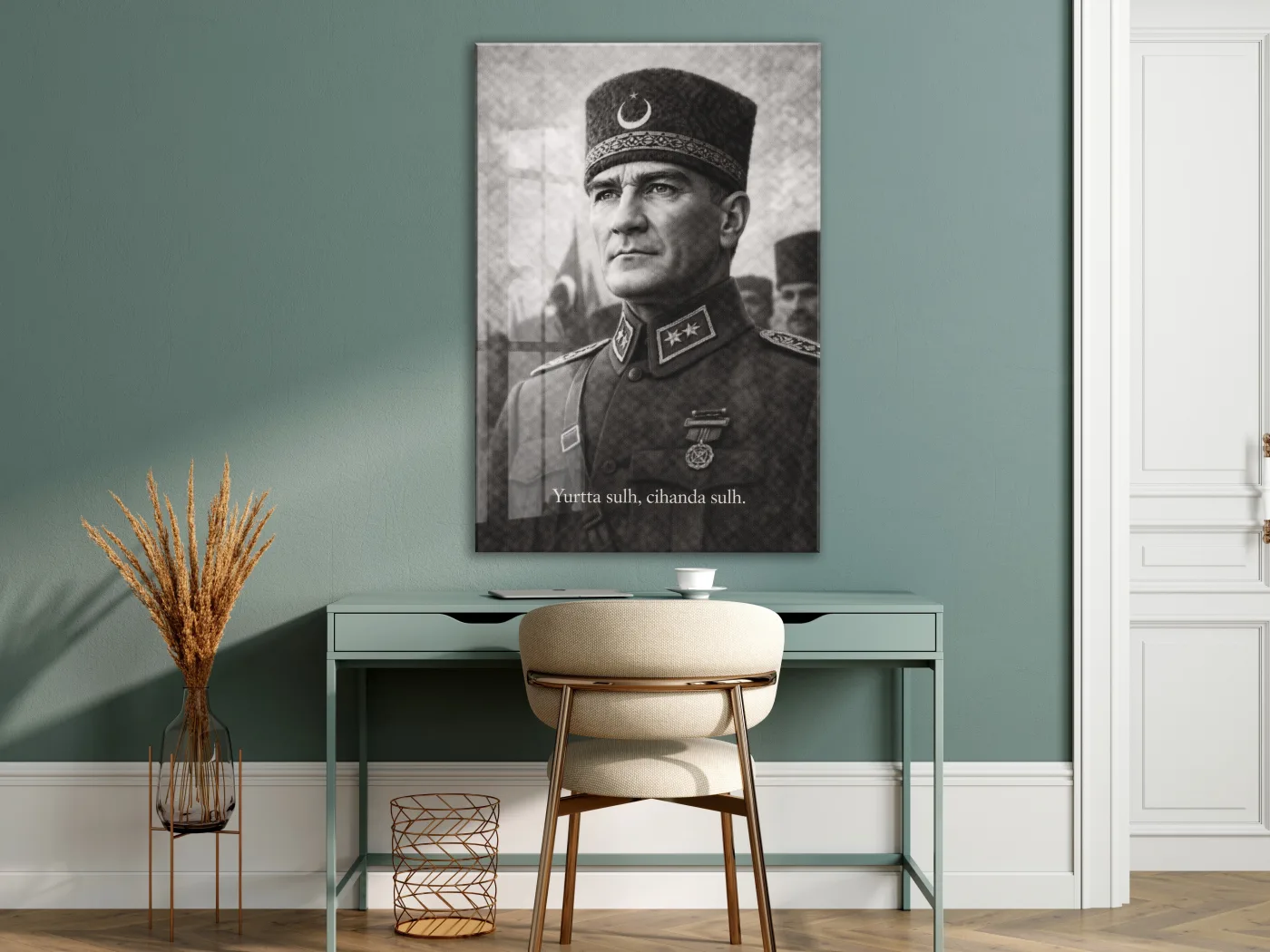Mustafa Kemal Atatürk Cam Tablo - PeonyAta019 — görsel 4