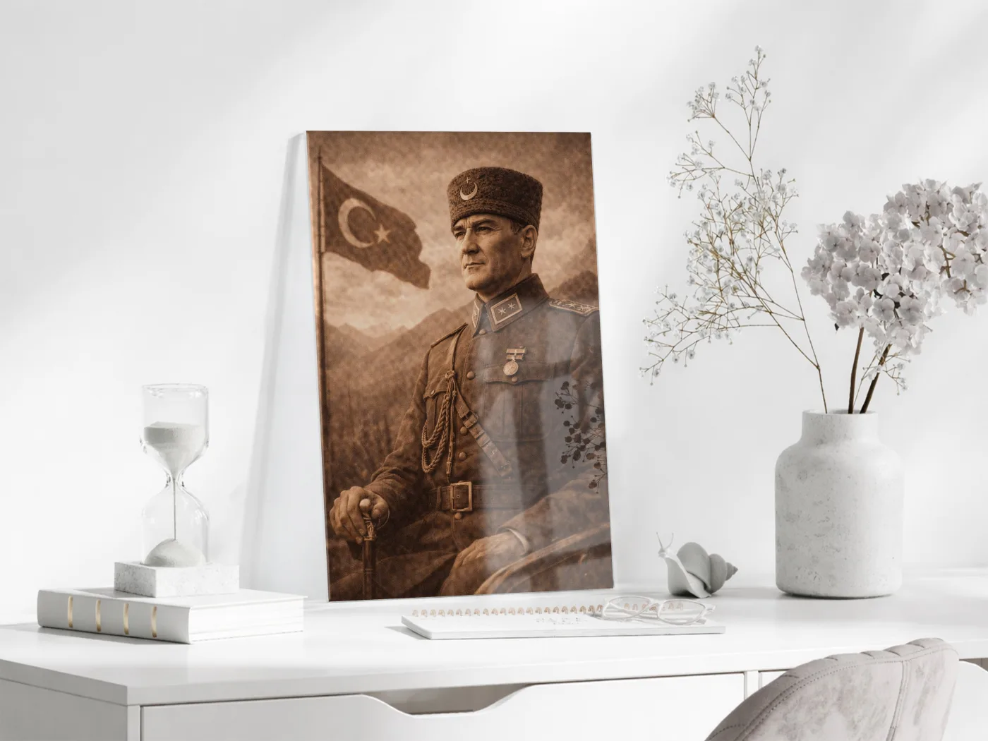 Mustafa Kemal Atatürk Cam Tablo - PeonyAta033 — görsel 6