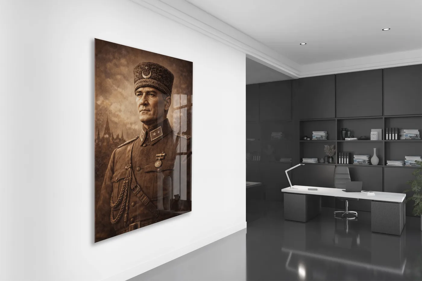 Mustafa Kemal Atatürk Cam Tablo - PeonyAta029 — görsel 4