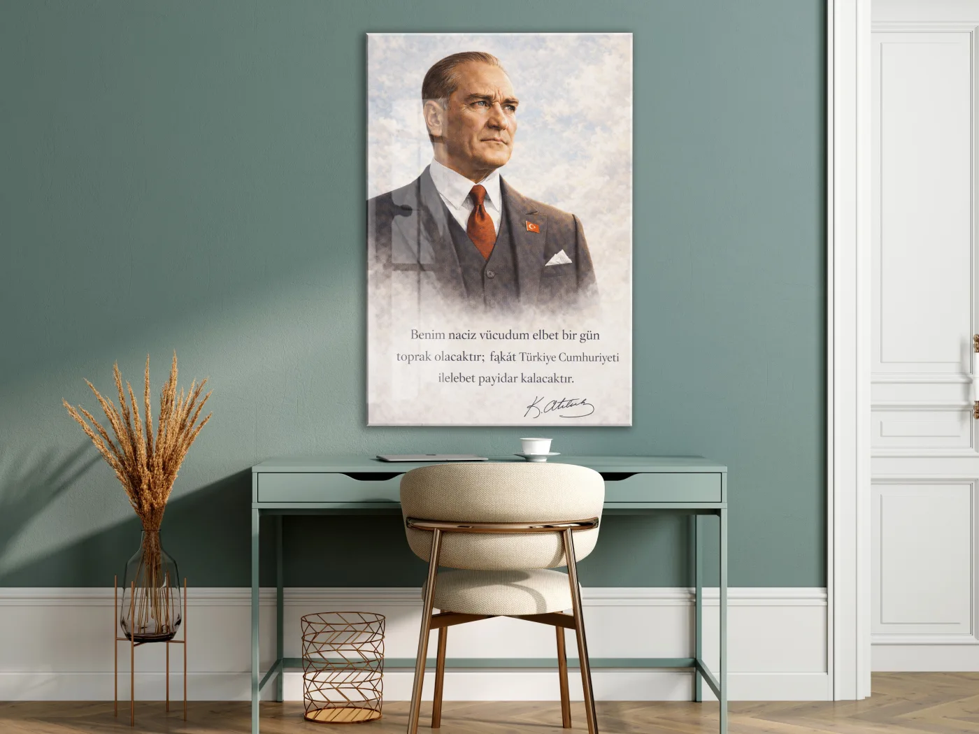 Mustafa Kemal Atatürk Cam Tablo - PeonyAta021 — görsel 6