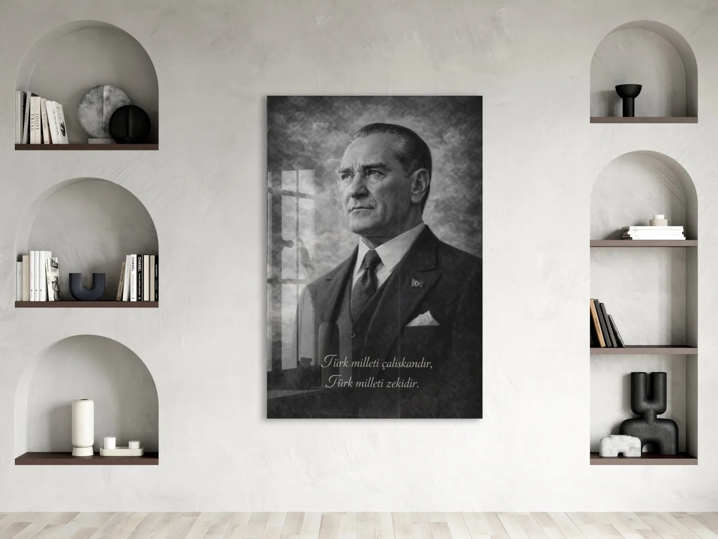 Mustafa Kemal Atatürk Cam Tablo- PeonyAta009 — görsel 2