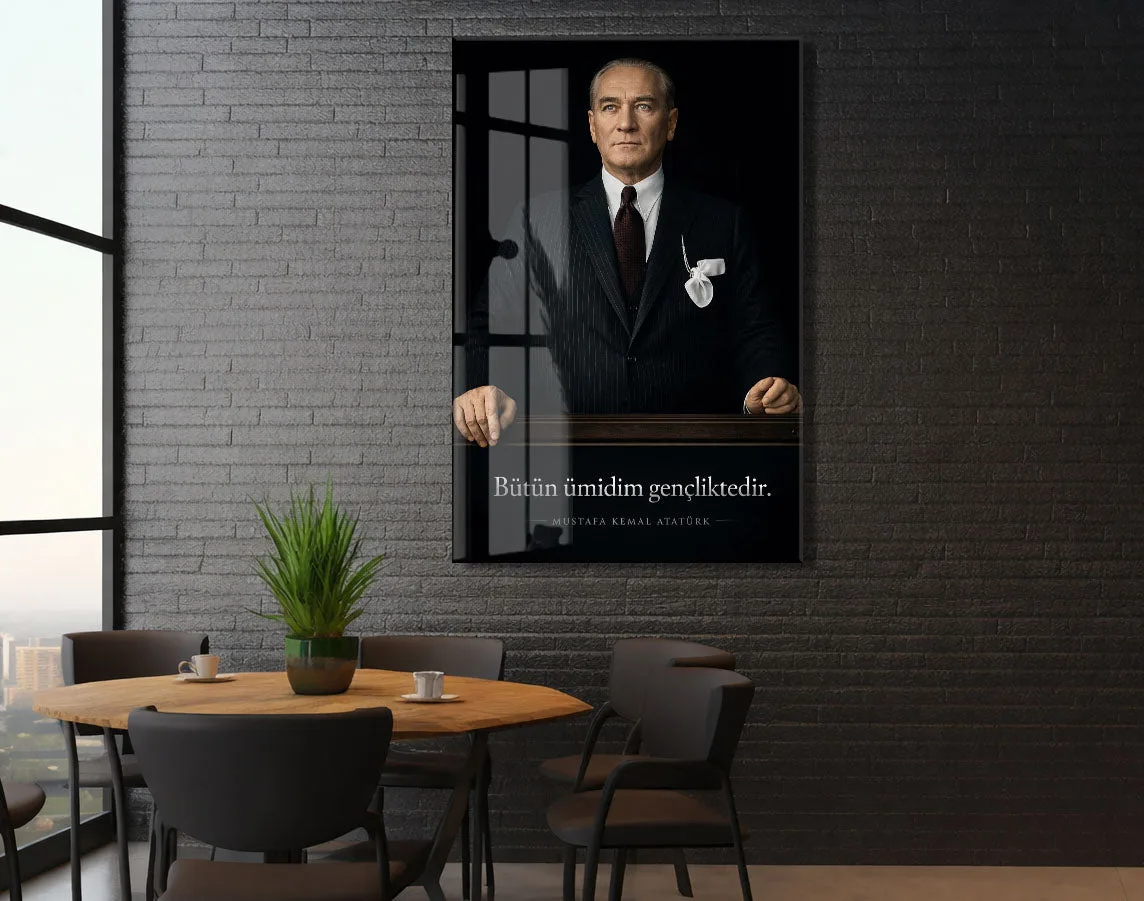 Mustafa Kemal Atatürk | Modern Cam Tablo-PeonyAta089 — görsel 5