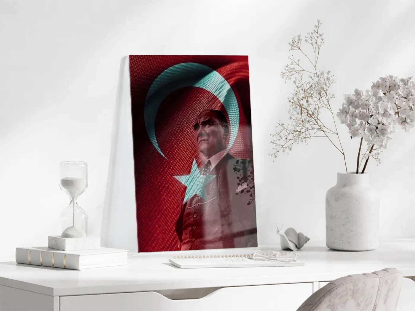 Mustafa Kemal Atatürk | Modern Cam Tablo-PeonyAta104 — görsel 3