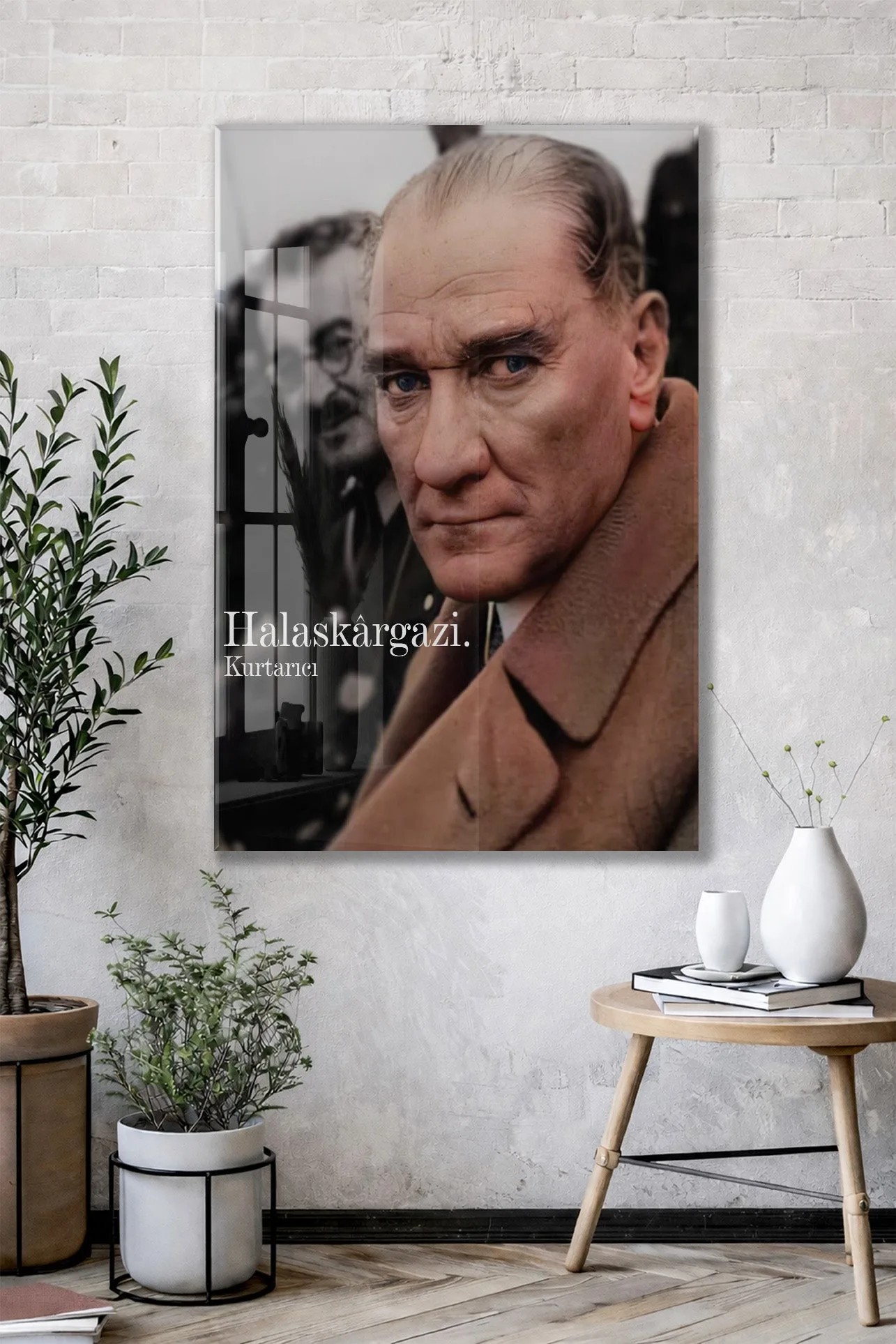 Halaskârgazi Atatürk Cam Tablo – Kurtarıcı Kimliğini Yansıtan 4 mm Temperli Cam Duvar Dekoru -PeonyAta1009 — görsel 3
