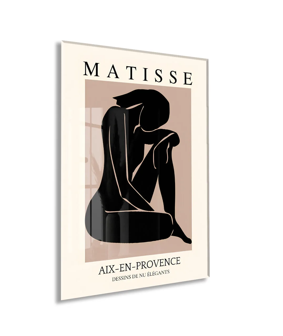 Matisse Minimal Kadın Silüeti Cam Tablo | Modern Soyut Sanat UV Baskılı Temperli Cam Duvar Dekoru - Peony159 — görsel 1