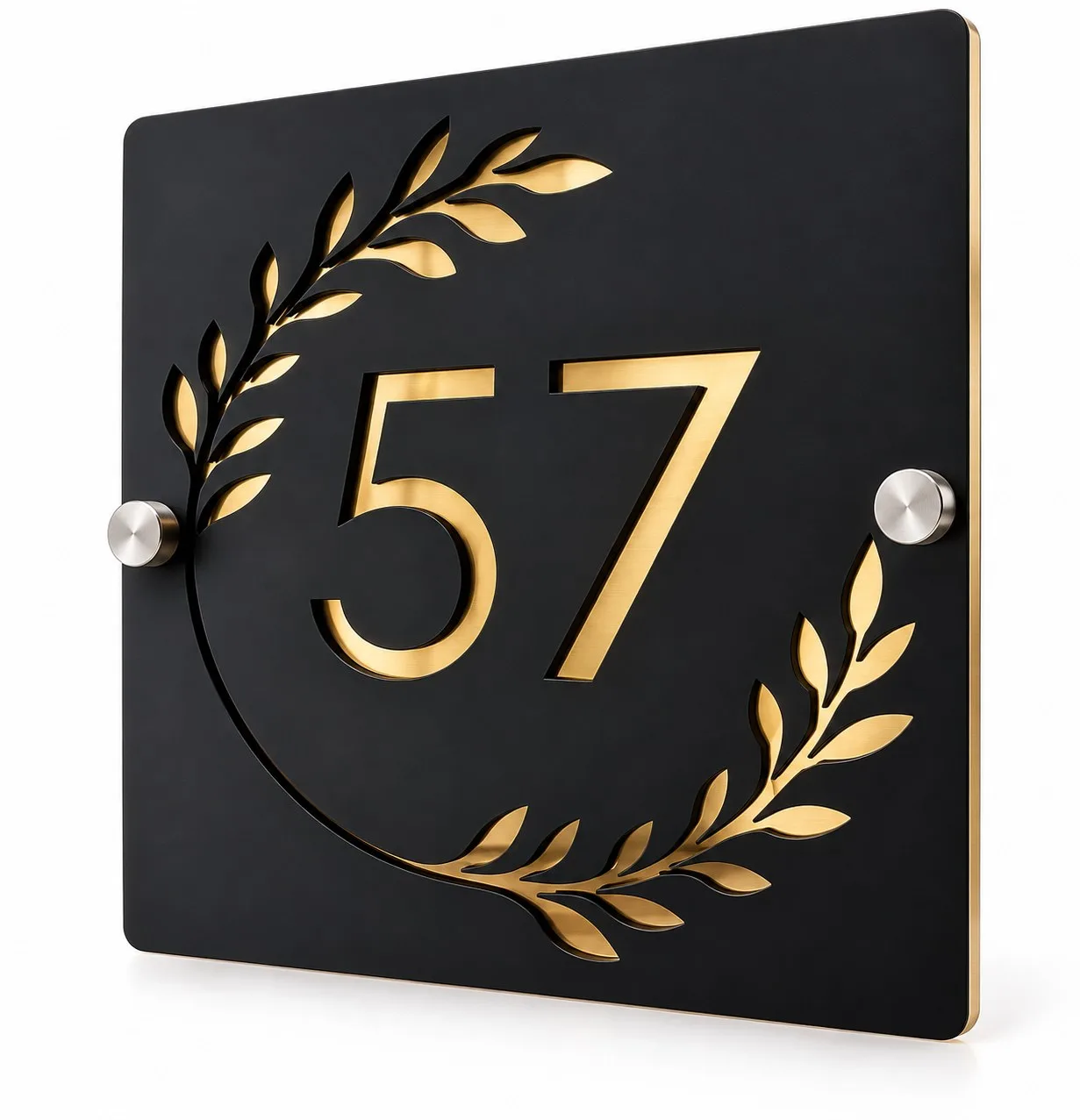 15x15 cm Kişiye Özel Ev ve Daire Kapı Numarası – Gold veya Silver Aynalı Pleksi Dekoratif Villa Numarası — görsel 1