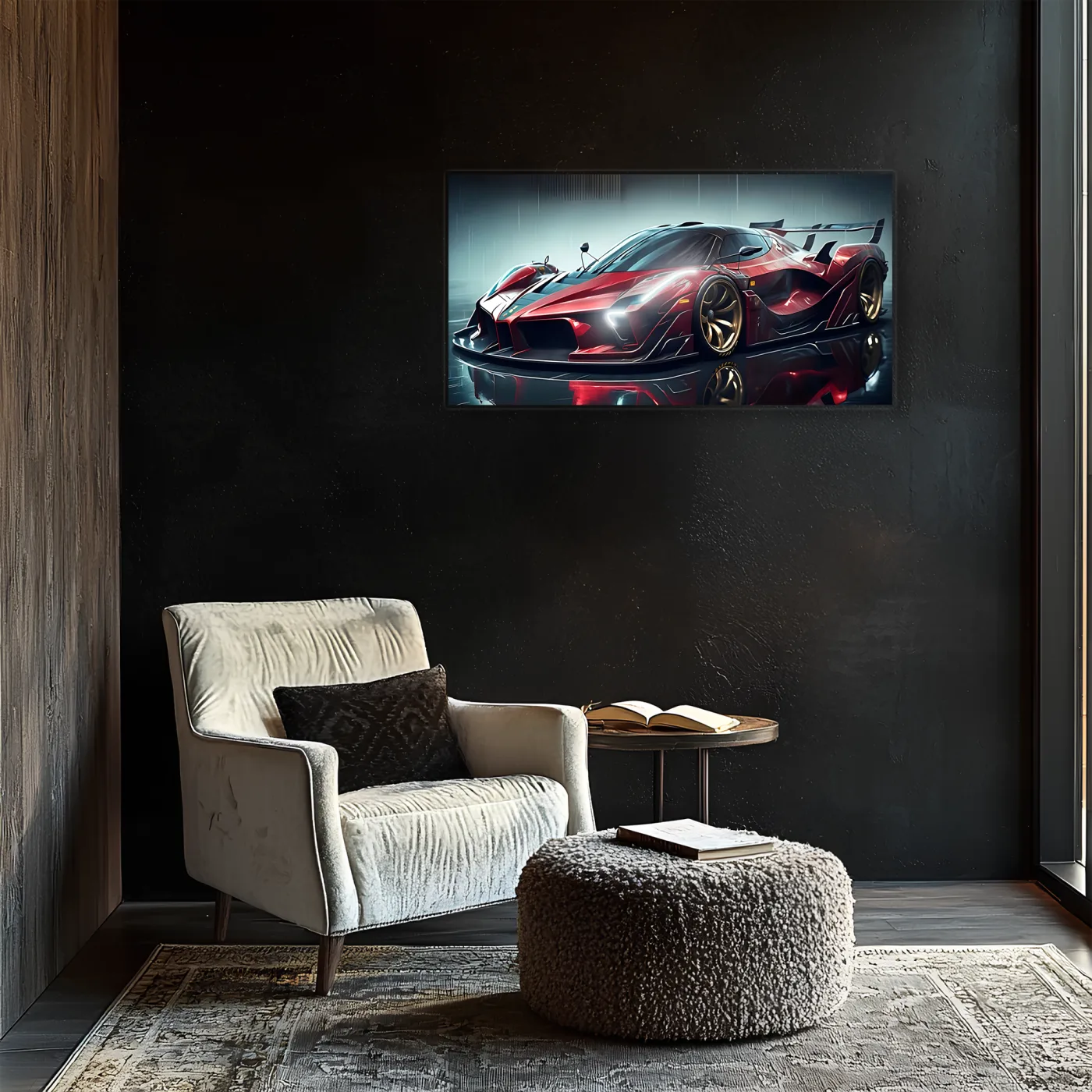 Kırmızı Hypercar Tarzı UV Baskı Neon Duvar Dekoru | Pleksi Işıklı Spor Araba Tablo | Gamer Room Duvar Sanatı — görsel 5