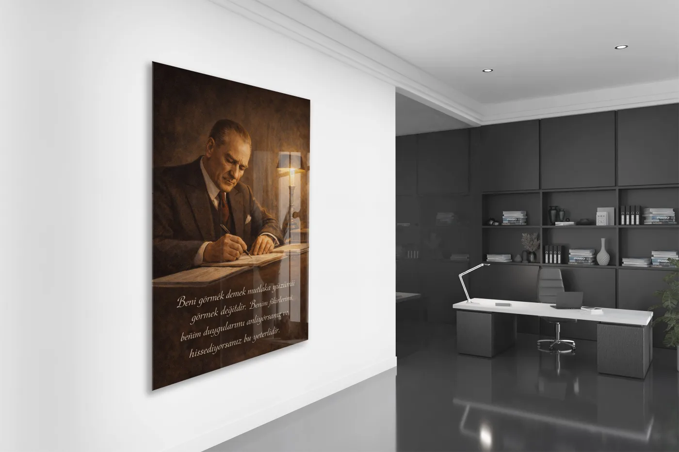 Mustafa Kemal Atatürk Cam Tablo- PeonyAta005 — görsel 4