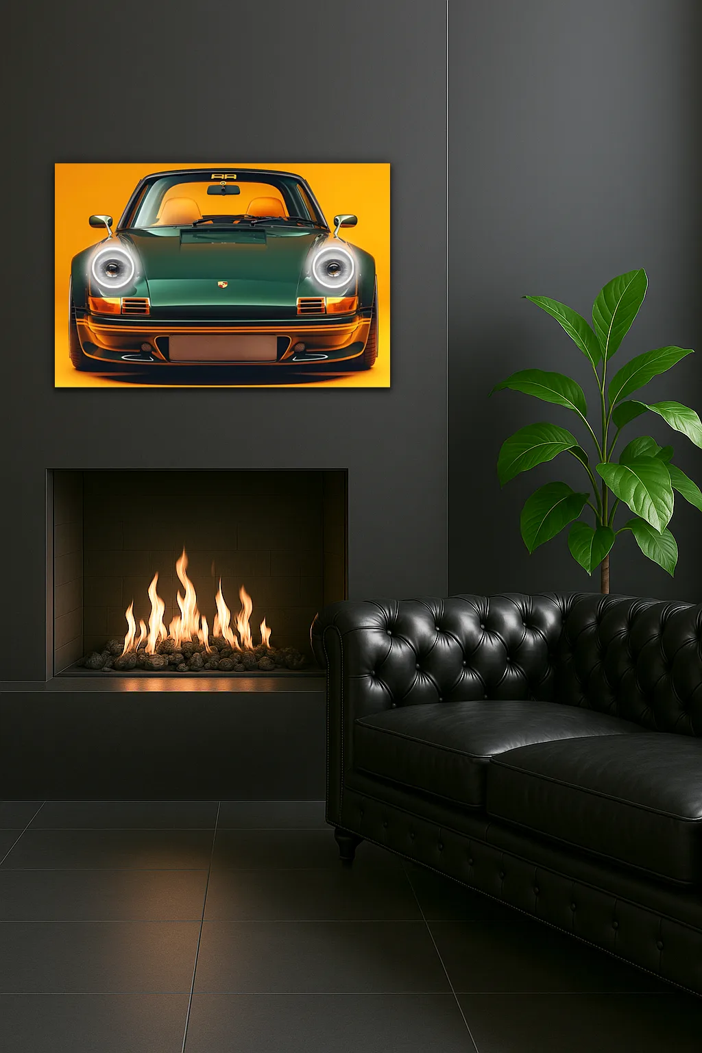 Porsche 911 Retro Model UV Baskı Neon Duvar Dekoru | Pleksi Işıklı Spor Araba Tablo | Modern Ev ve Ofis Dekoru — görsel 7