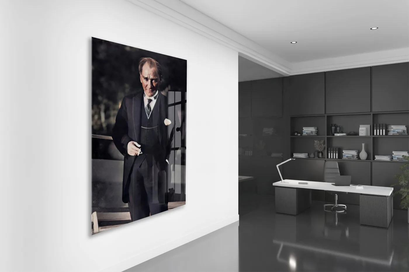 Mustafa Kemal Atatürk | Modern Cam Tablo-PeonyAta093 — görsel 4