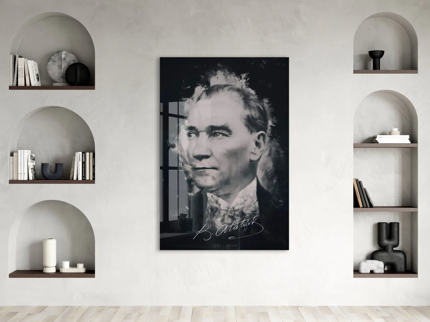 Mustafa Kemal Atatürk  | Modern Cam Tablo-PeonyAta102 — görsel 2
