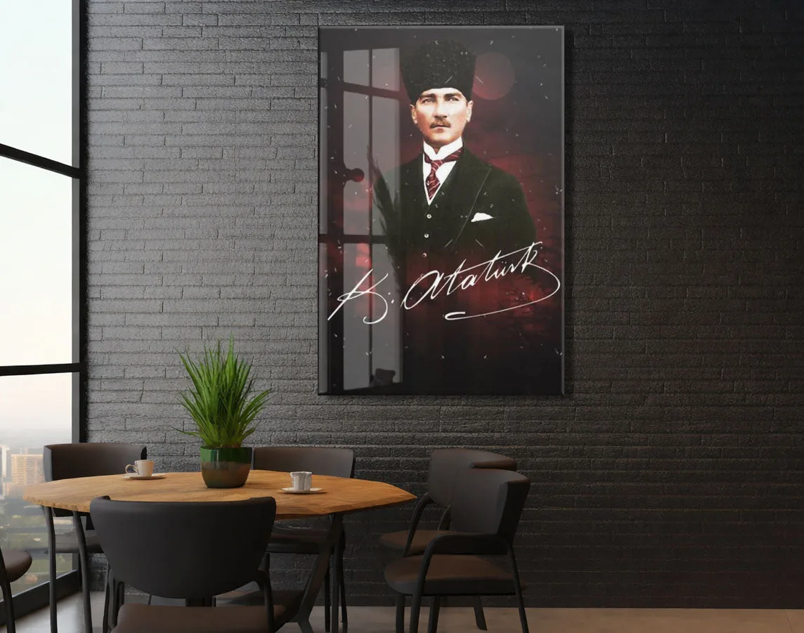 Mustafa Kemal Atatürk  | Modern Cam Tablo-PeonyAta086 — görsel 5