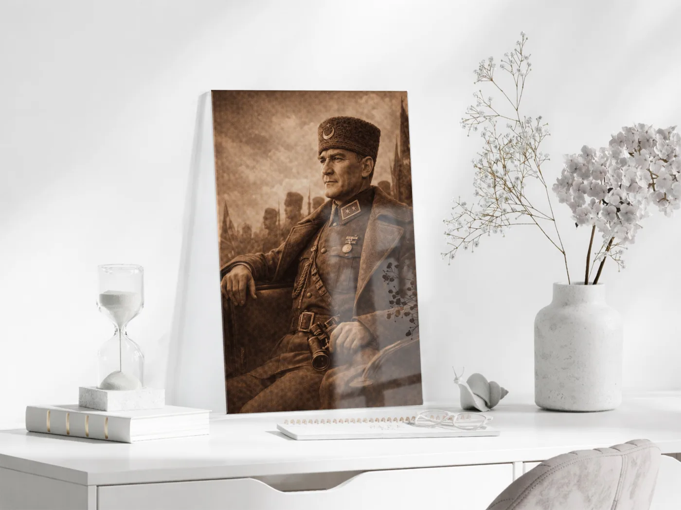 Mustafa Kemal Atatürk Cam Tablo - PeonyAta032 — görsel 3