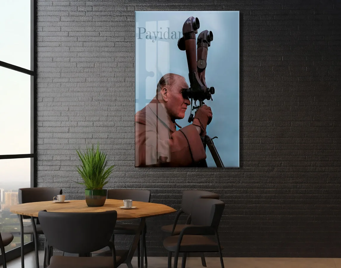 Payidar Atatürk Cam Tablo – İleri Görüş ve Stratejik Liderliği Yansıtan 4 mm Temperli Cam Duvar Dekoru-PeonyAta1012 — görsel 6