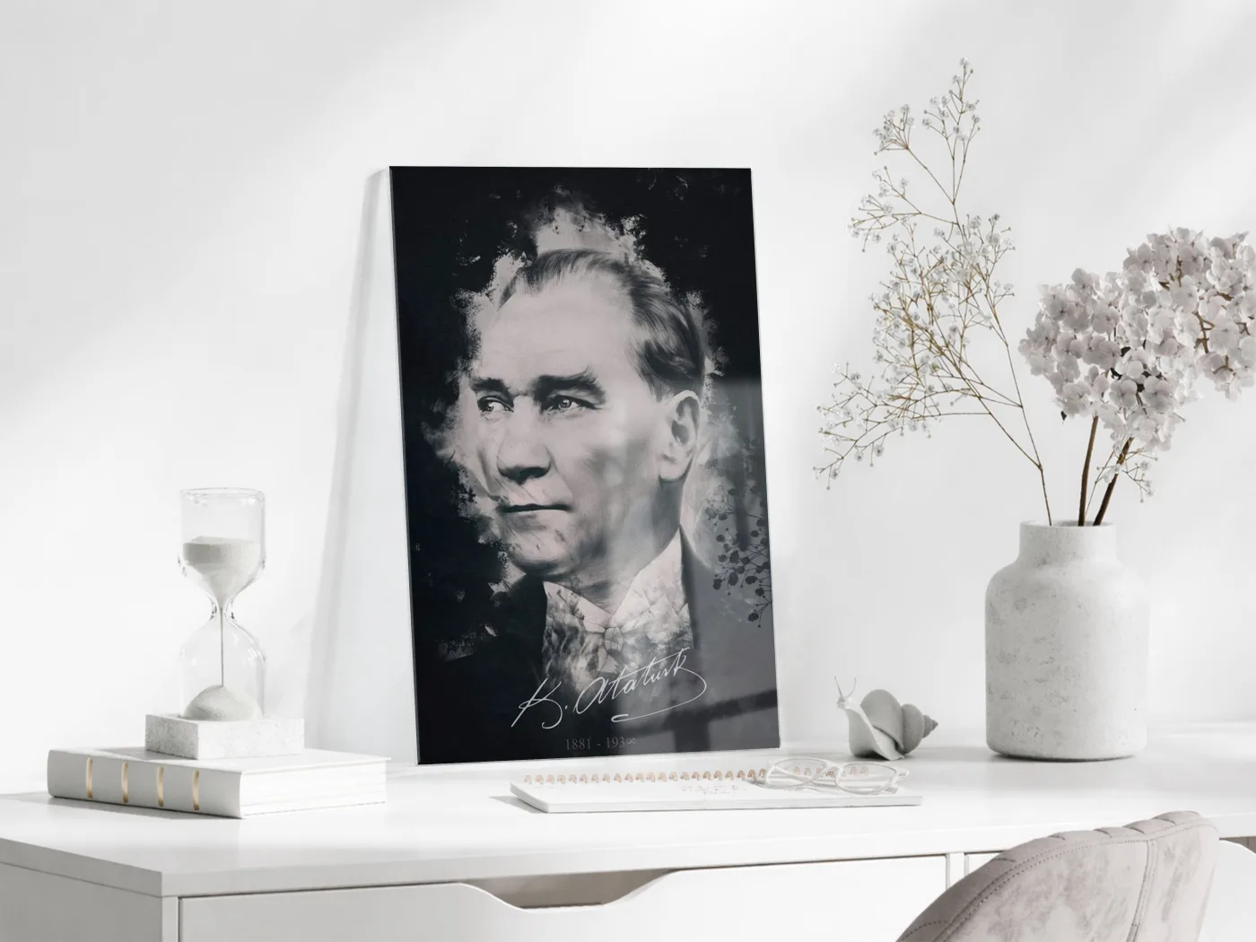 Mustafa Kemal Atatürk  | Modern Cam Tablo-PeonyAta102 — görsel 3