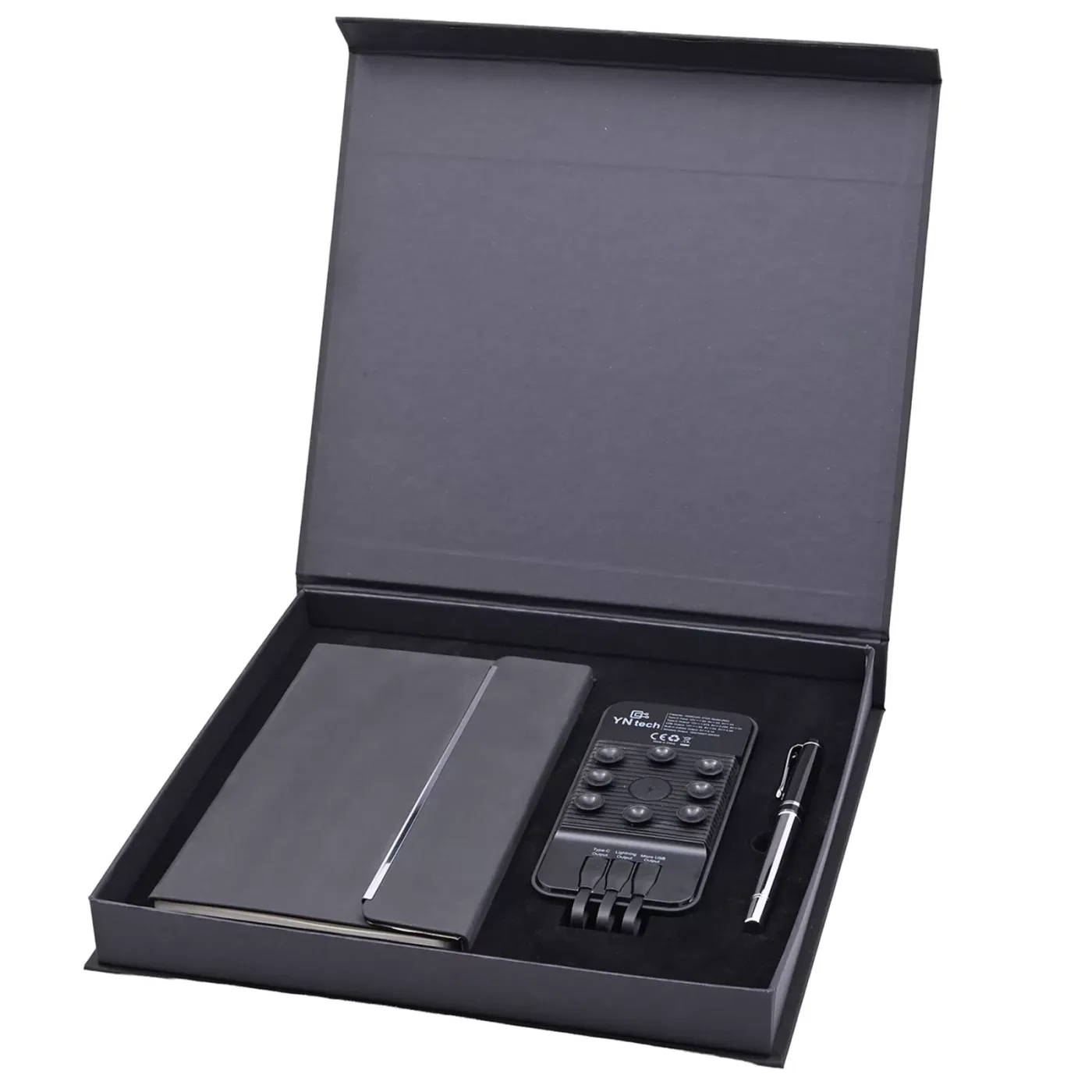 Premium Promosyon Teknolojik Kurumsal Hediye Seti – Wireless Powerbank, Defter ve Metal Roller Kalem — görsel 1
