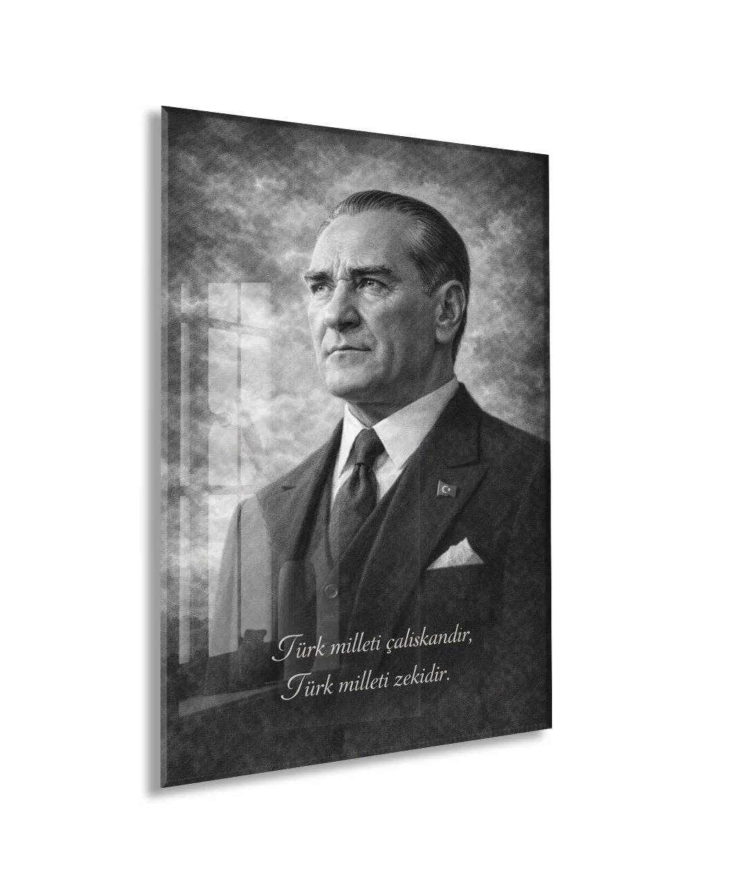 Mustafa Kemal Atatürk Cam Tablo- PeonyAta009 — görsel 1