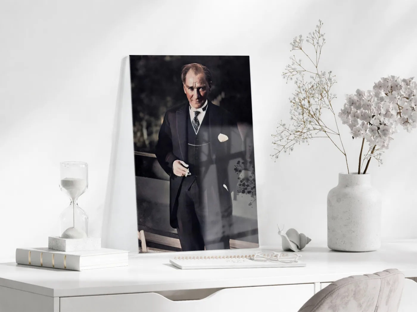 Mustafa Kemal Atatürk | Modern Cam Tablo-PeonyAta093 — görsel 3