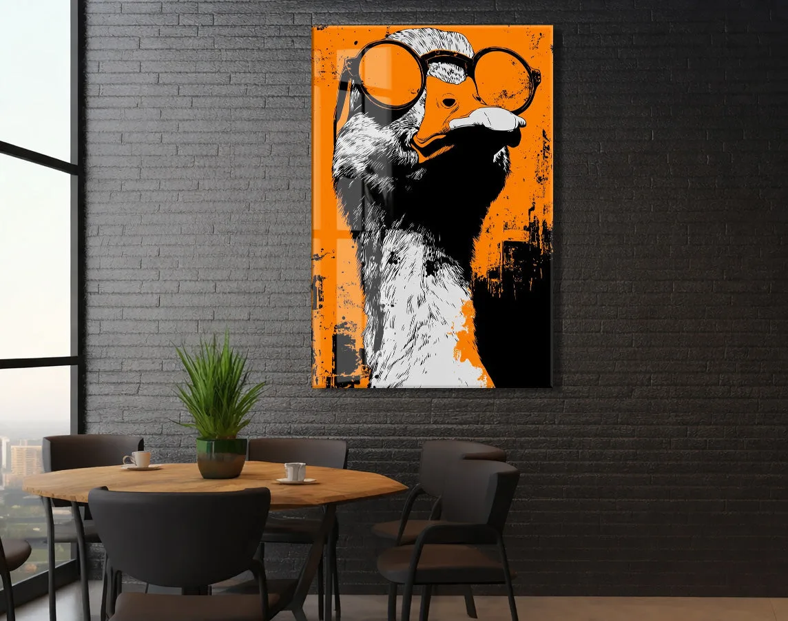 Street Art Tarzı Ördek Cam Tablo – Genç Odası ve Ofis Dekoru - Peony098 — görsel 6