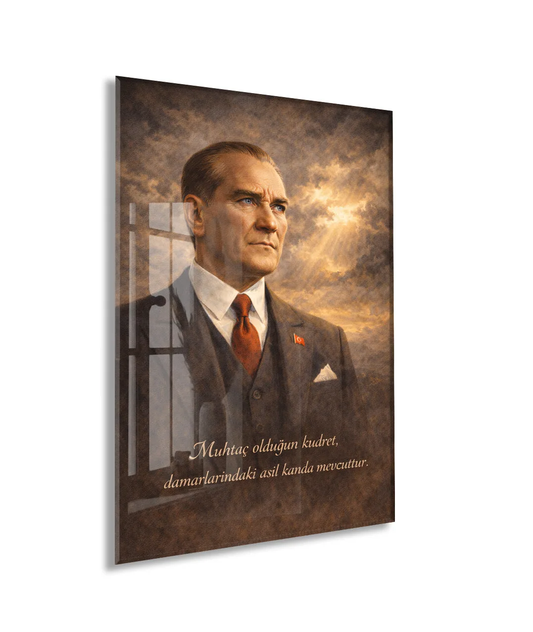 Mustafa Kemal Atatürk Cam Tablo- PeonyAta008 — görsel 1
