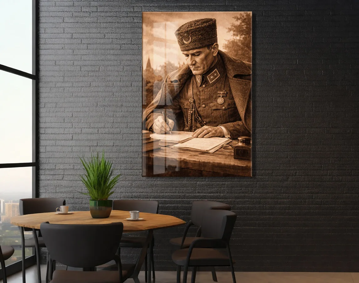 Mustafa Kemal Atatürk Cam Tablo - PeonyAta030 — görsel 5