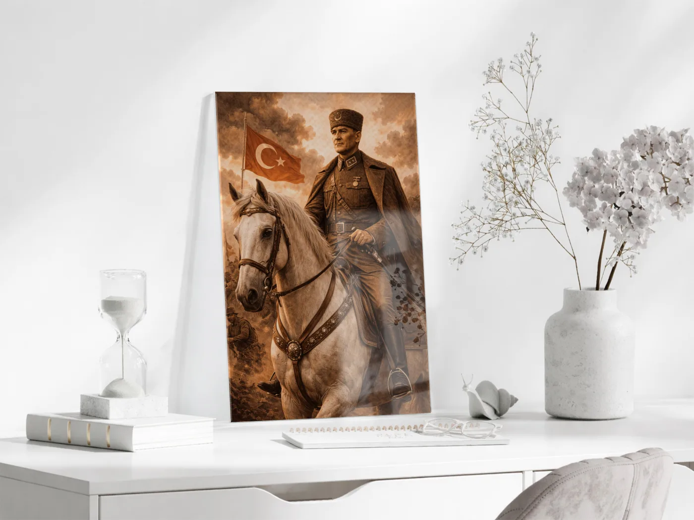 Mustafa Kemal Atatürk Cam Tablo - PeonyAta035 — görsel 4