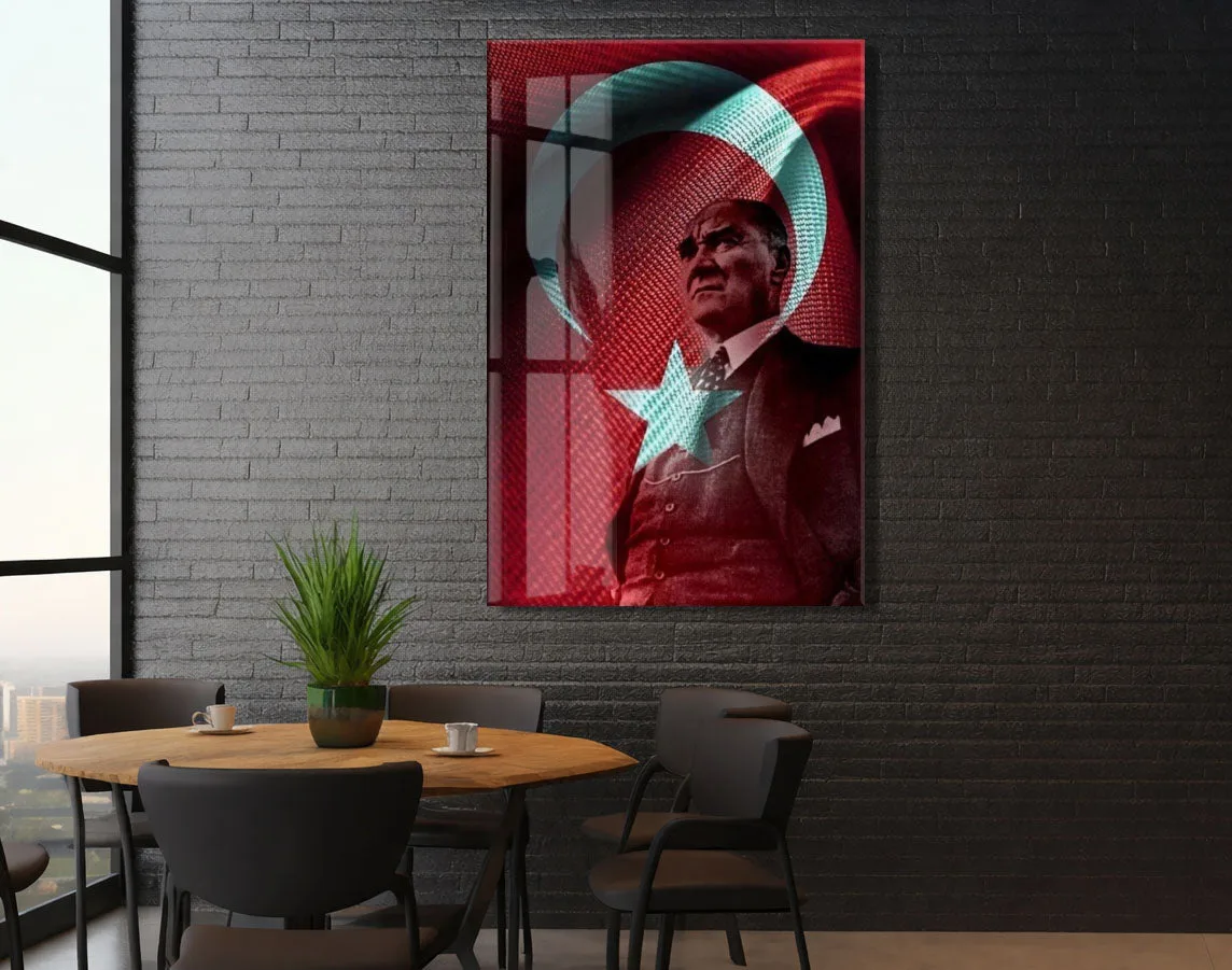 Mustafa Kemal Atatürk | Modern Cam Tablo-PeonyAta104 — görsel 5