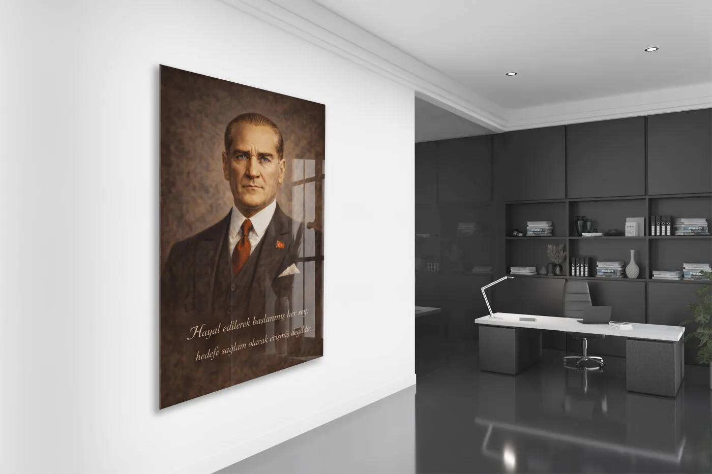 Mustafa Kemal Atatürk Cam Tablo - PeonyAta014 — görsel 4