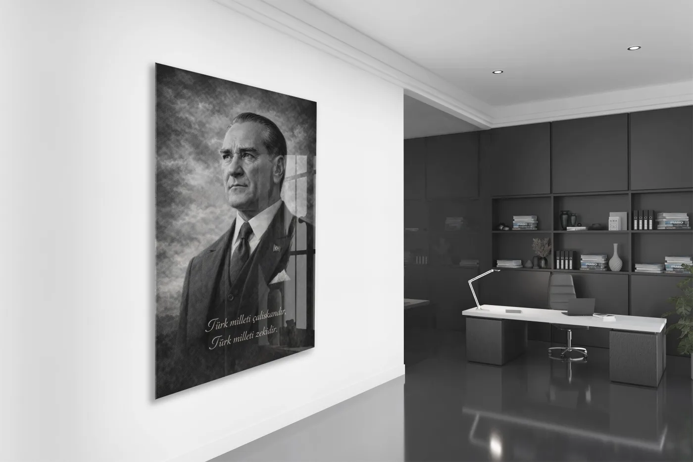 Mustafa Kemal Atatürk Cam Tablo- PeonyAta009 — görsel 4