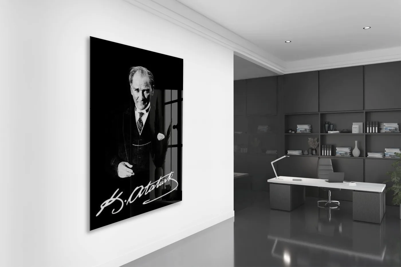 Mustafa Kemal Atatürk | Modern Cam Tablo-PeonyAta079 — görsel 5
