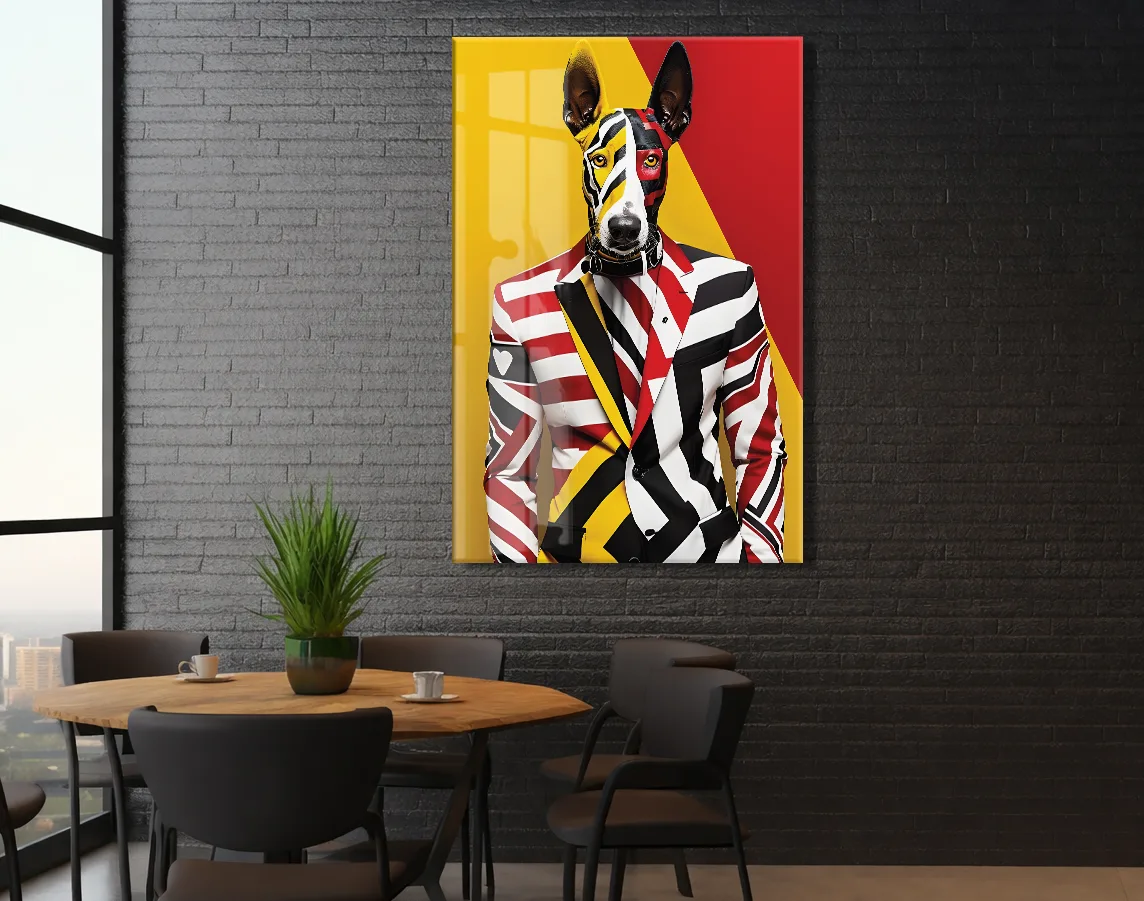 Modern Pop Art Köpek Portresi Cam Tablo – Renkli ve Şık Sanatsal UV Baskılı Temperli Cam Duvar Tablosu - Peony012 — görsel 5