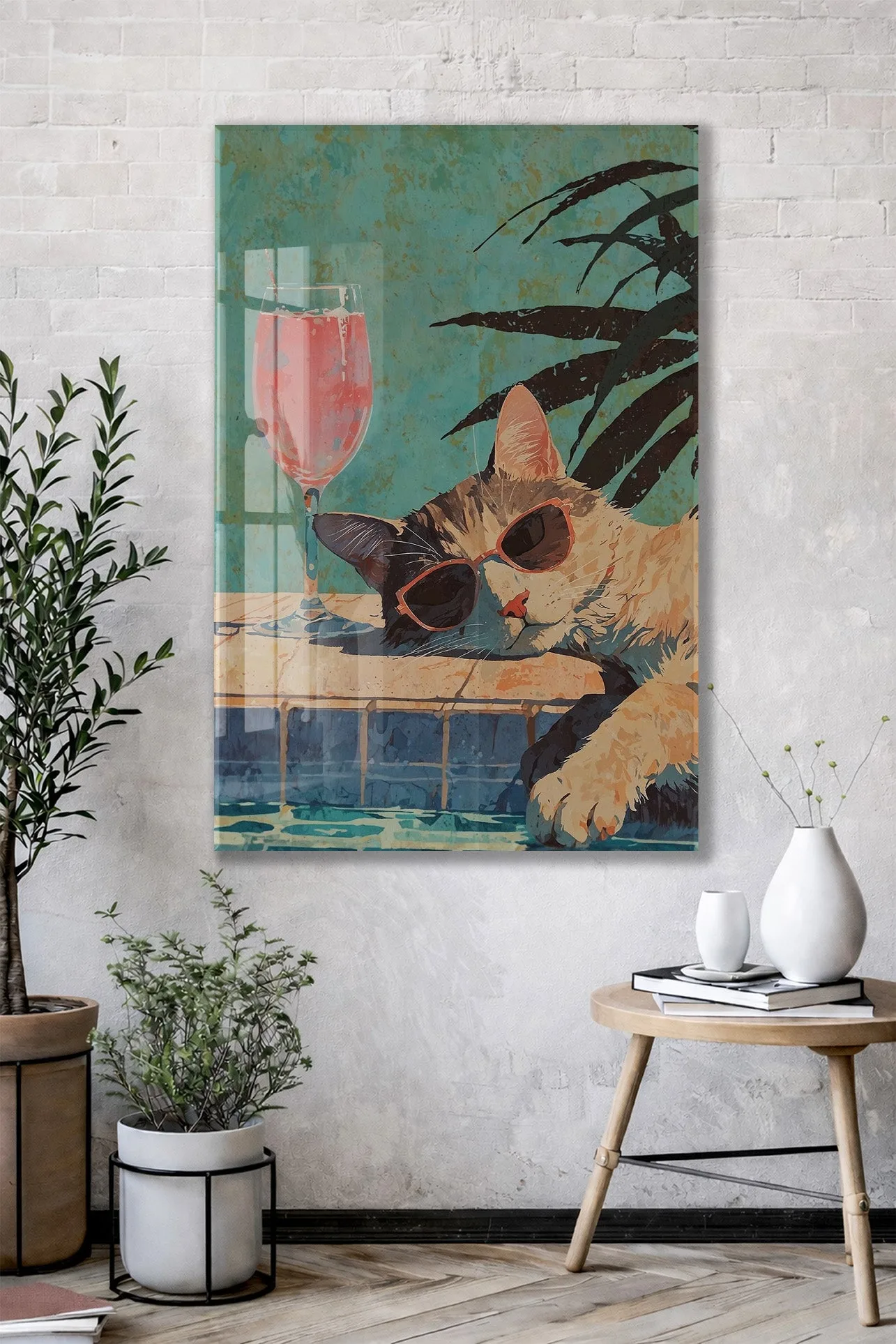 Cool Kedi İllüstrasyonu – Genç Odası ve Salon Dekoru - Peony125 — görsel 2
