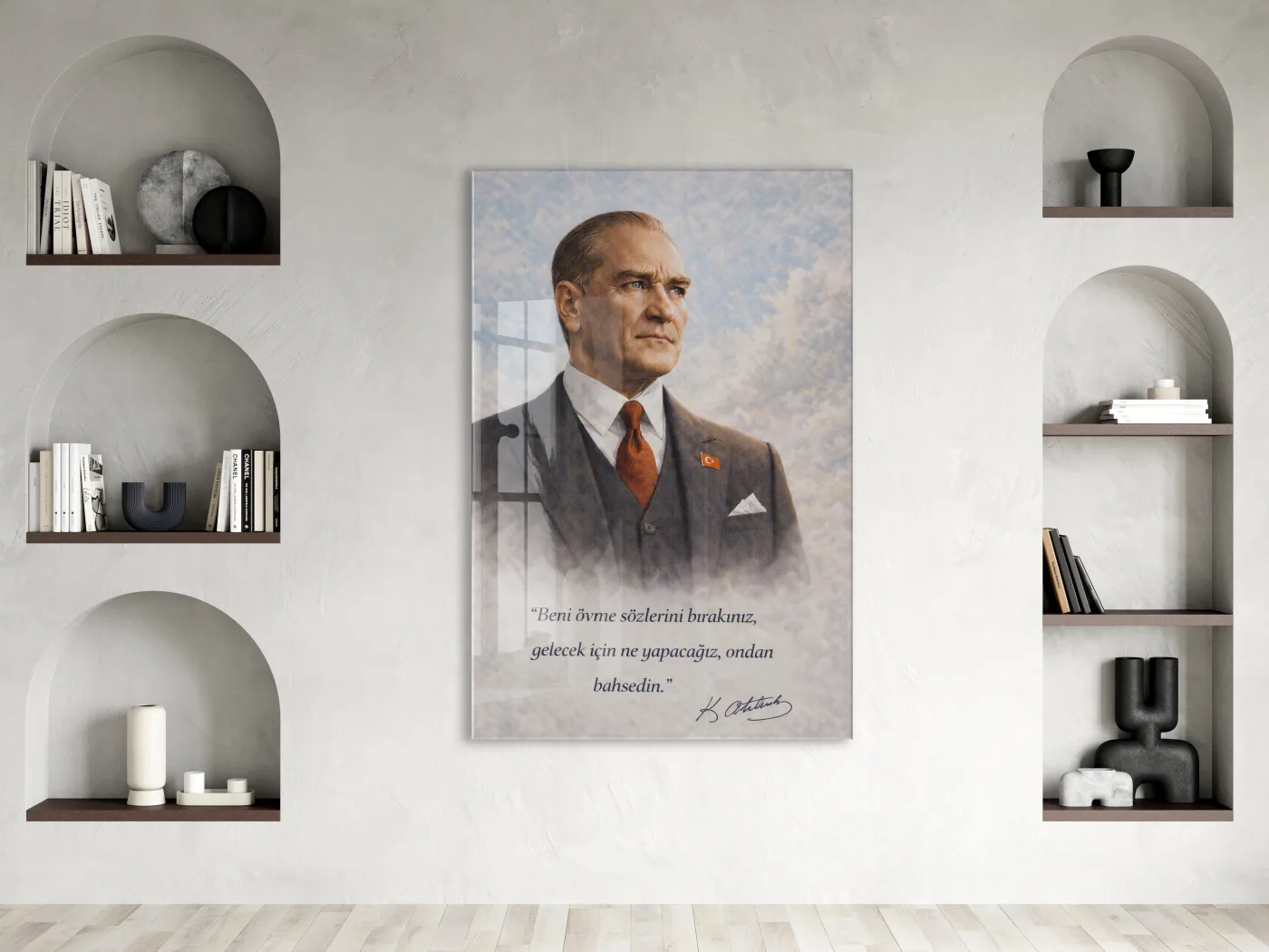 Mustafa Kemal Atatürk Cam Tablo - PeonyAta022 — görsel 2