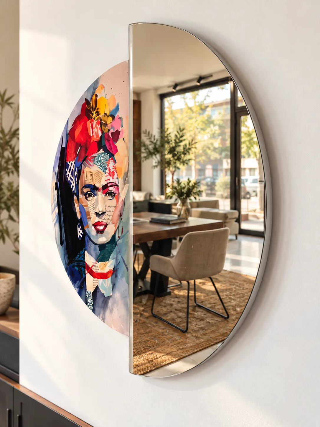 Frida Dekoratif Duvar Aynası – UV Baskılı Modern Tasarım Ayna — görsel 3