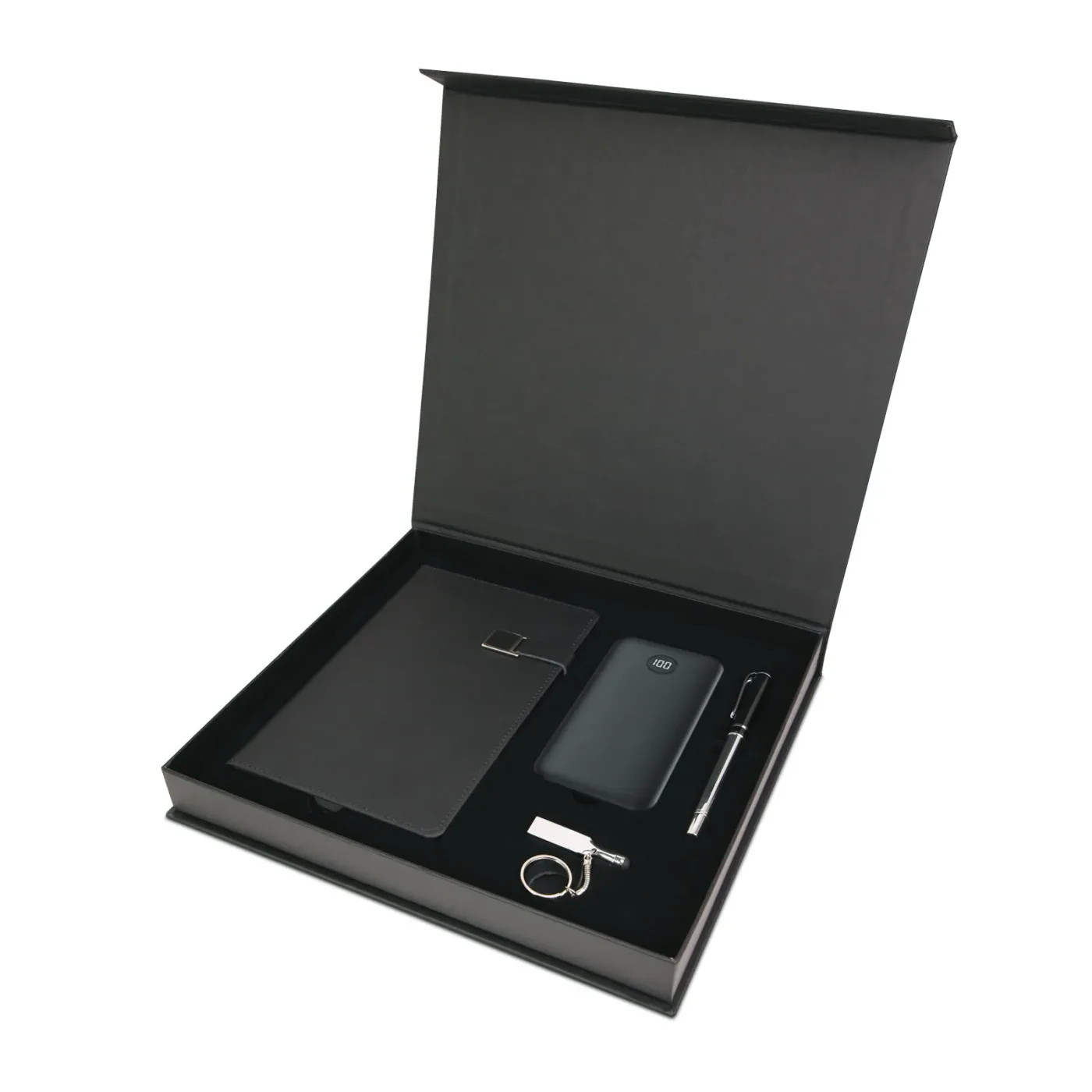Premium Promosyon Lapseki 4’lü Kurumsal Hediye Seti – Powerbank, USB, Defter ve Roller Kalem — görsel 1