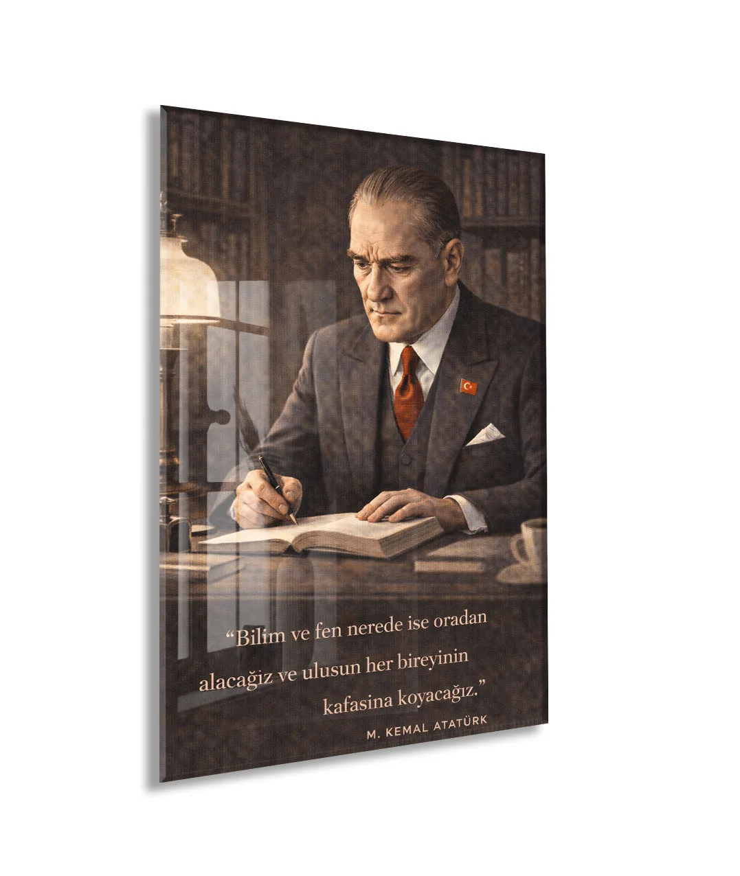 Mustafa Kemal Atatürk Cam Tablo - PeonyAta024 — görsel 1