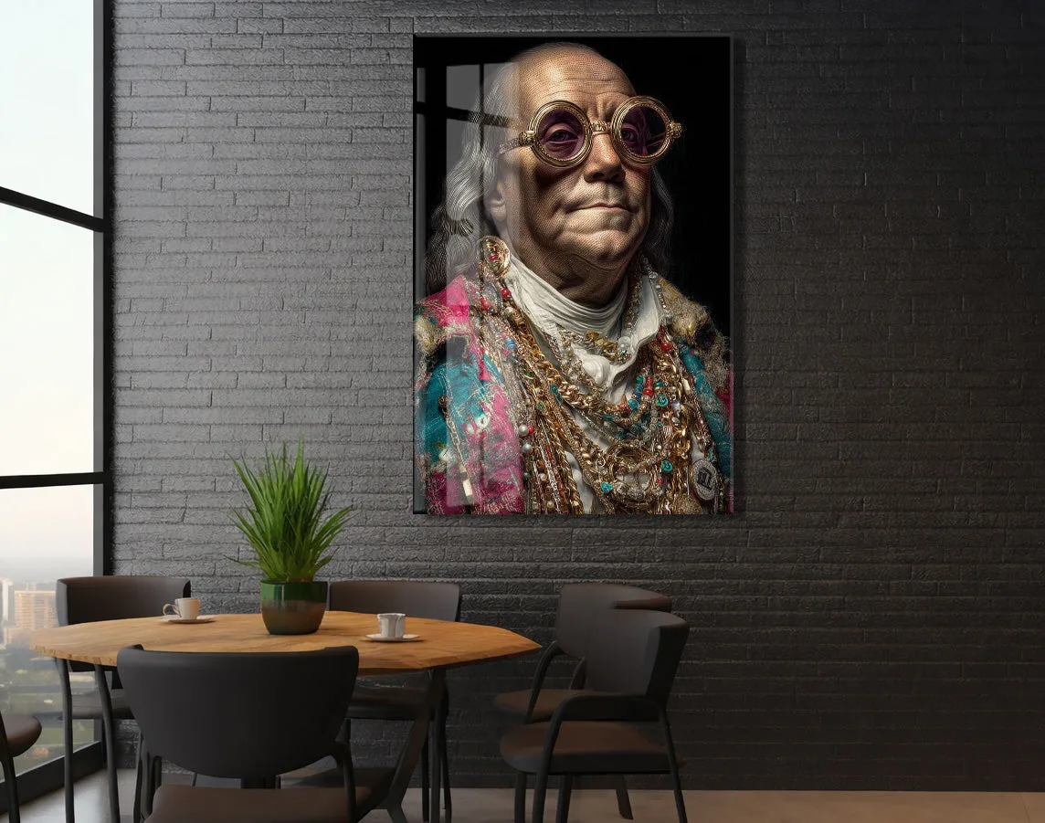 Barok Tarzı Modern Portre Cam Tablo – Altın Detaylı Sanatsal Duvar Tablosu - Peony089 — görsel 6