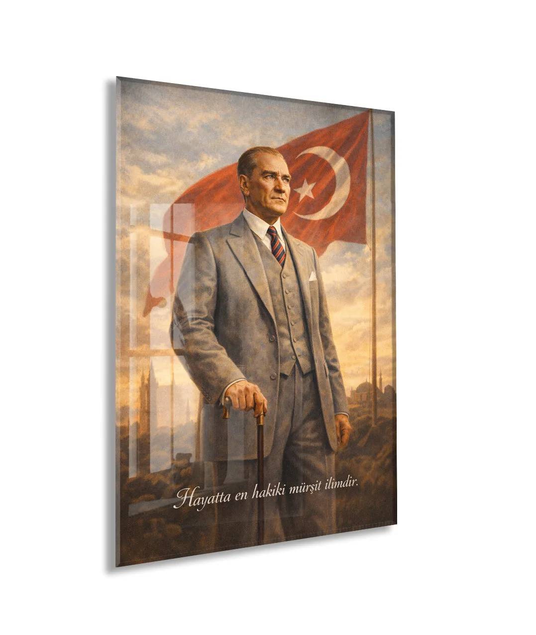 Mustafa Kemal Atatürk Cam Tablo- PeonyAta002 — görsel 1