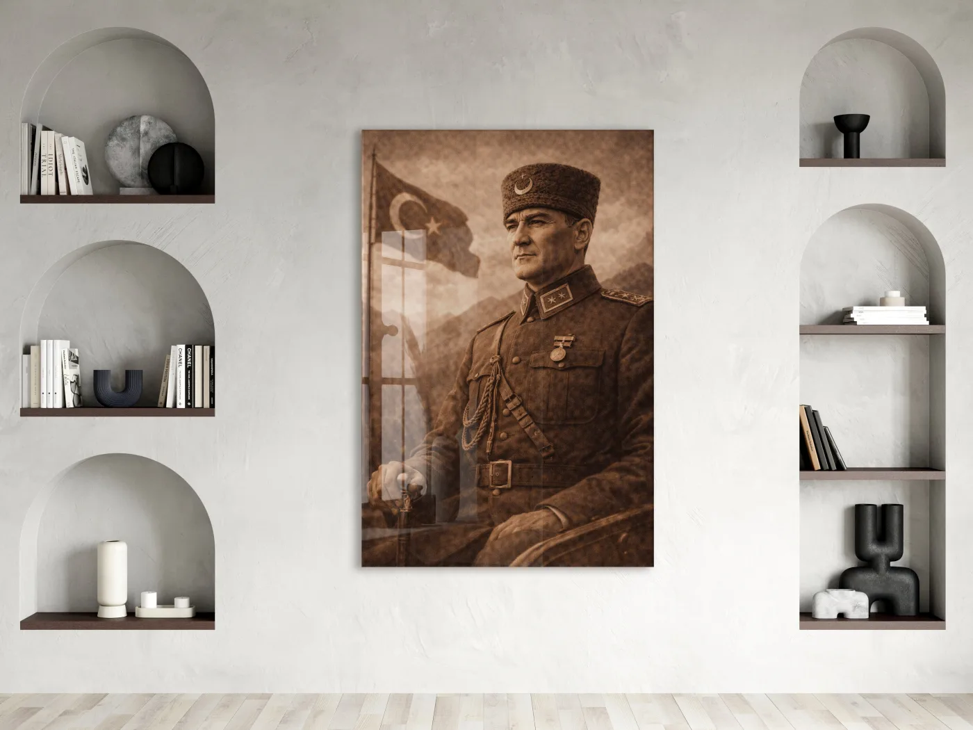 Mustafa Kemal Atatürk Cam Tablo - PeonyAta033 — görsel 2
