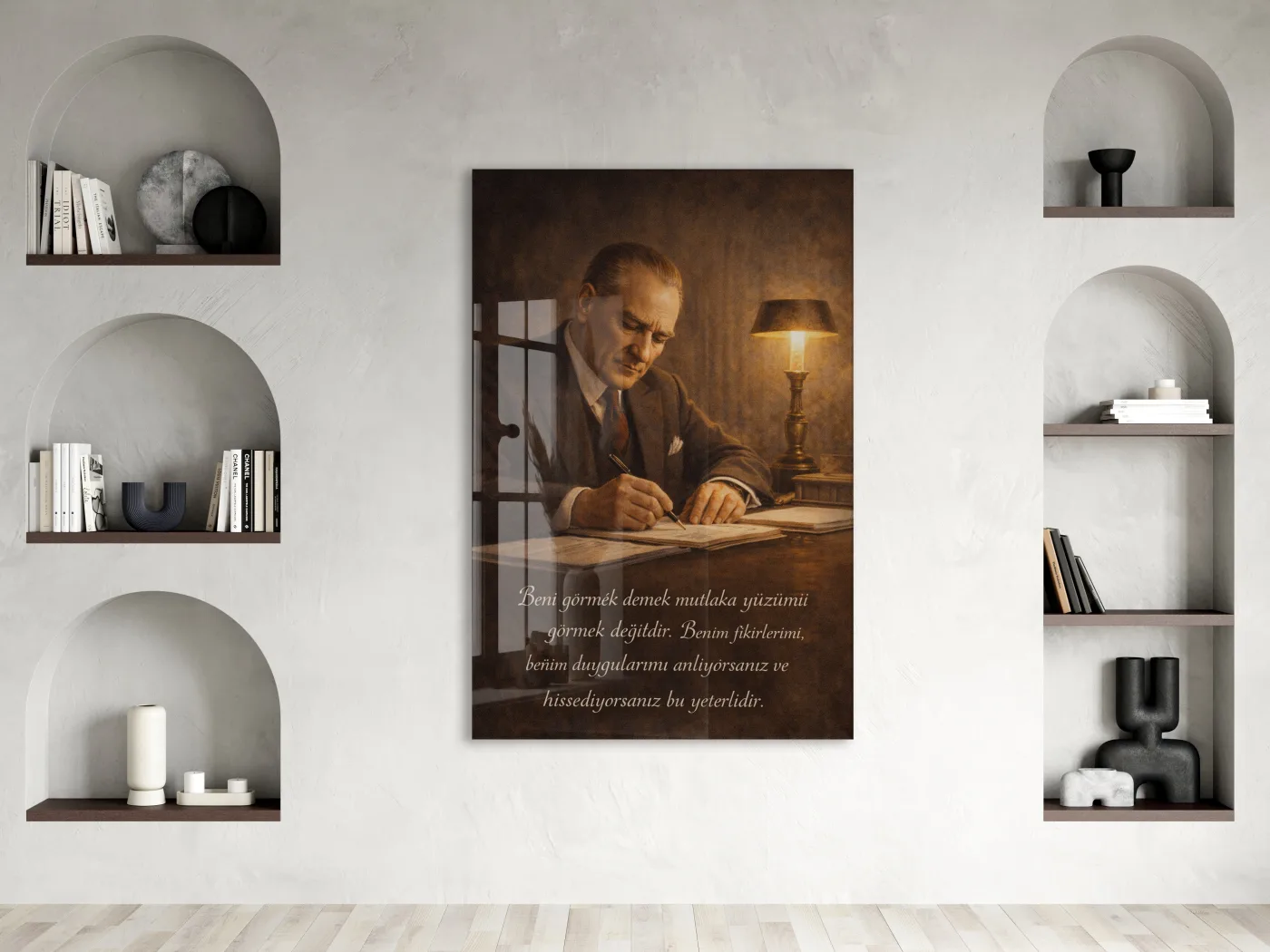 Mustafa Kemal Atatürk Cam Tablo- PeonyAta005 — görsel 2