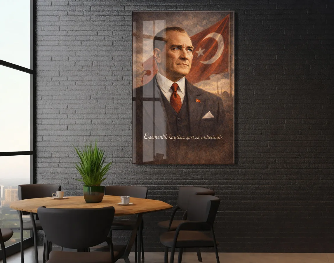 Mustafa Kemal Atatürk Cam Tablo- PeonyAta006 — görsel 6