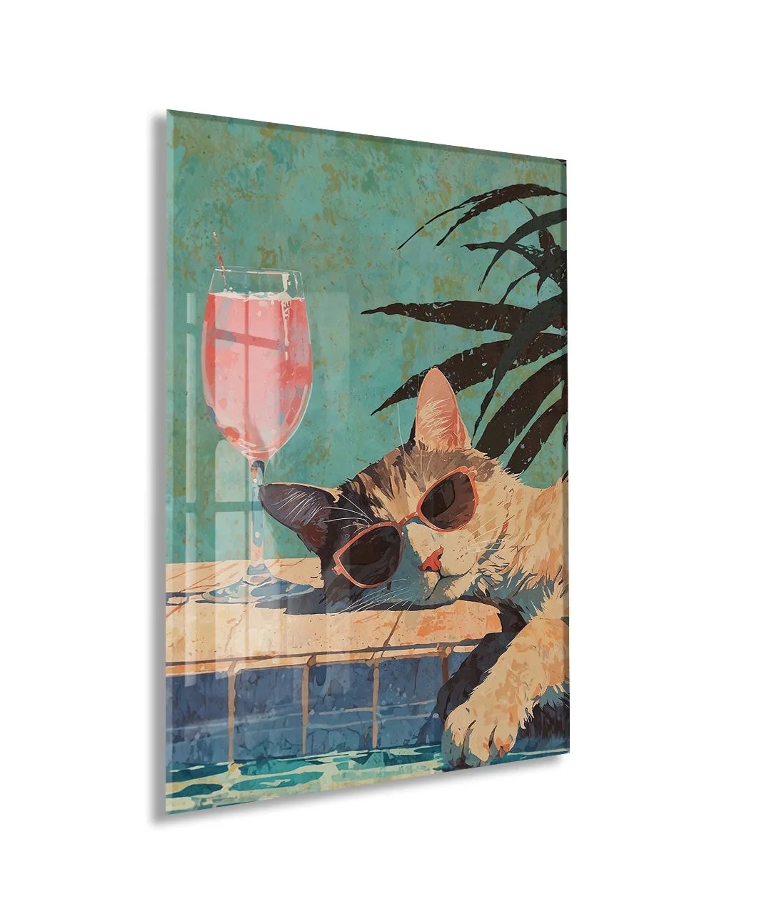 Cool Kedi İllüstrasyonu – Genç Odası ve Salon Dekoru - Peony125 — görsel 1