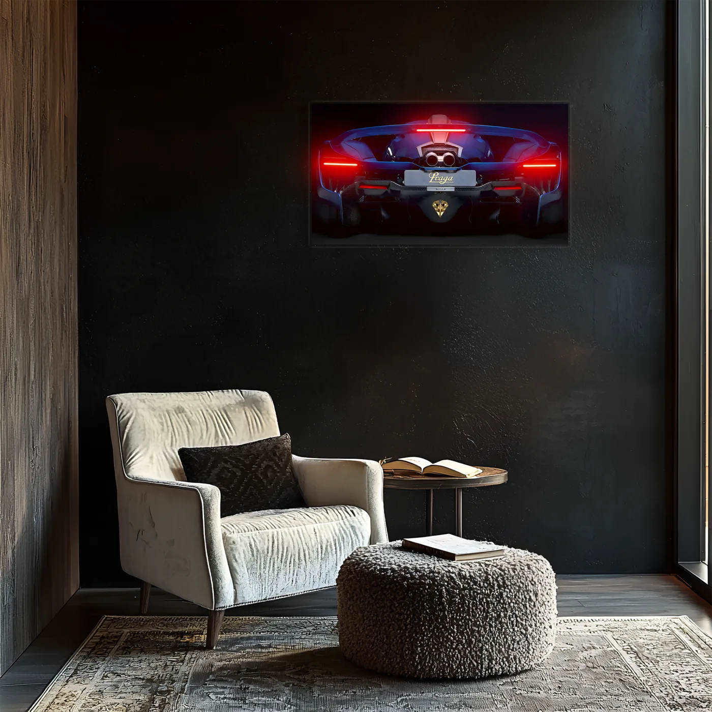 Pagani Tarzı UV Baskı Neon Duvar Dekoru | Pleksi Işıklı Süper Araba Tablo | Gamer Room Duvar Sanatı — görsel 5