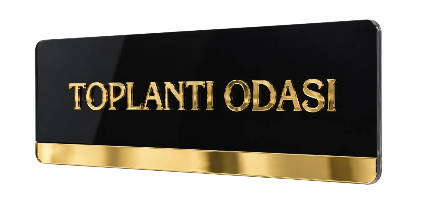 Kişiye Özel Pleksi Ofis Kapı Tabelası 15x30 cm – Gold veya Silver Aynalı Pleksi Harfli İş Yeri Oda İsimliği — görsel 1