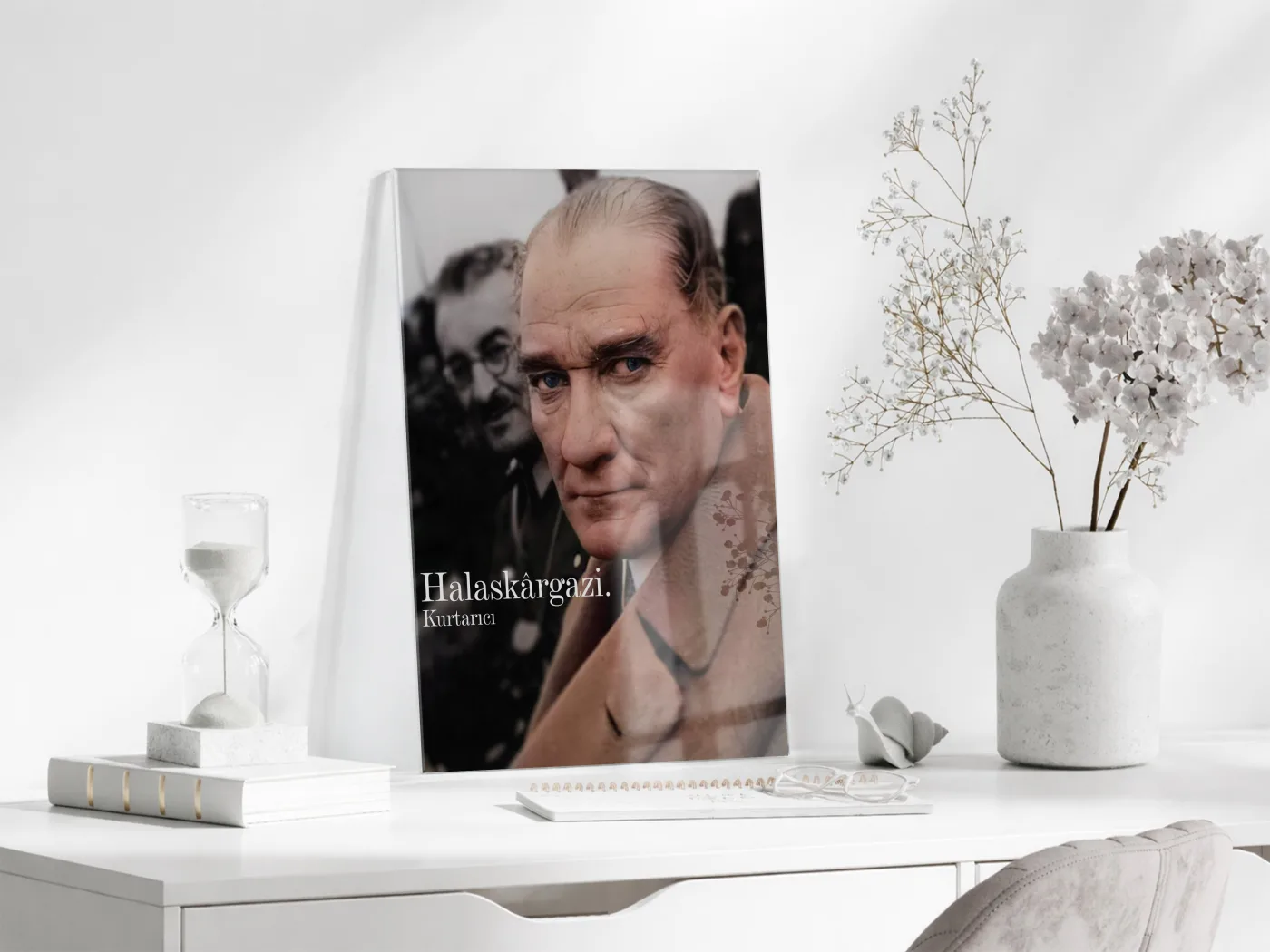 Halaskârgazi Atatürk Cam Tablo – Kurtarıcı Kimliğini Yansıtan 4 mm Temperli Cam Duvar Dekoru -PeonyAta1009 — görsel 4