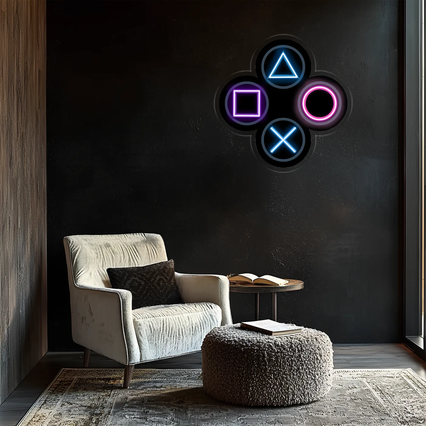 Gamer Neon Duvar Dekoru | RGB Oyun Konsolu Tuş Sembolleri LED Işıklı Pleksi Tablo | Oyun Odası Aydınlatması — görsel 5